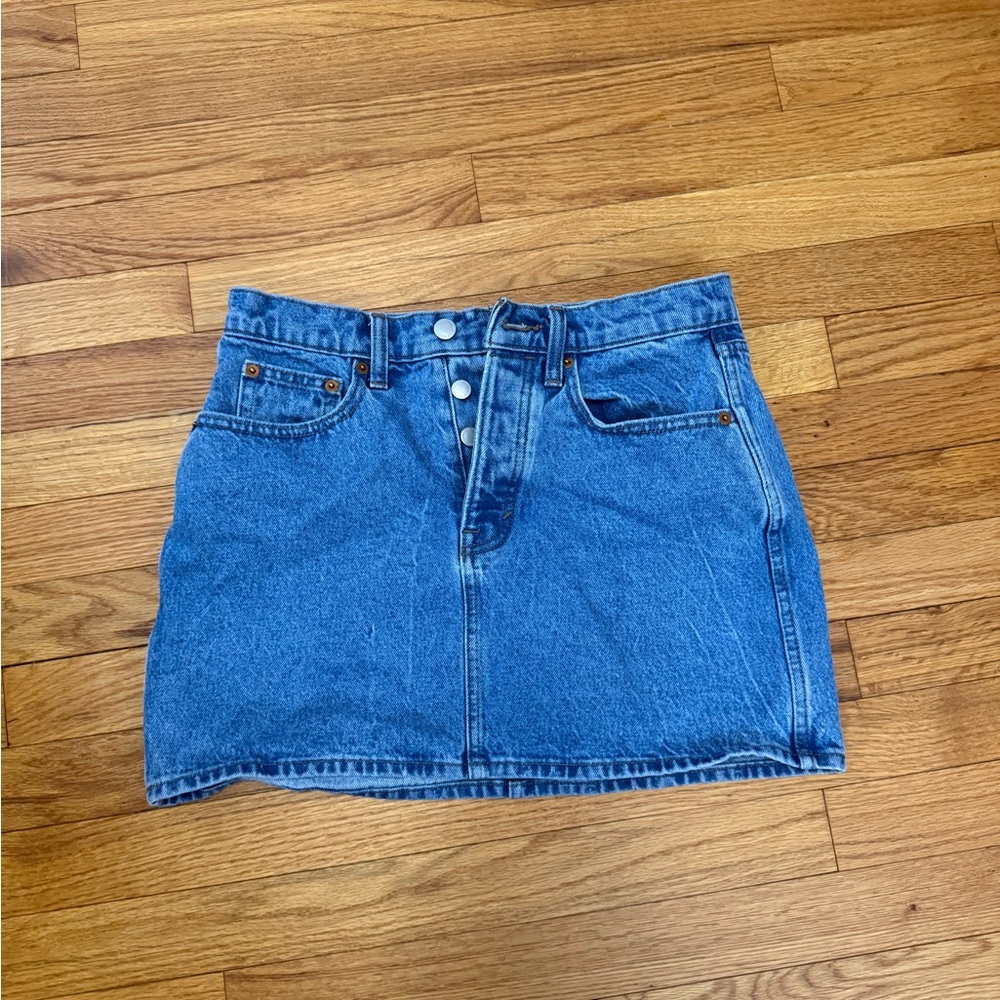Blue Denim Mini Skirt